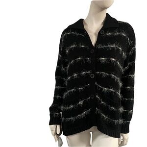 Fia 90s Italia HandLoomed Black and Gray Women's Sweater